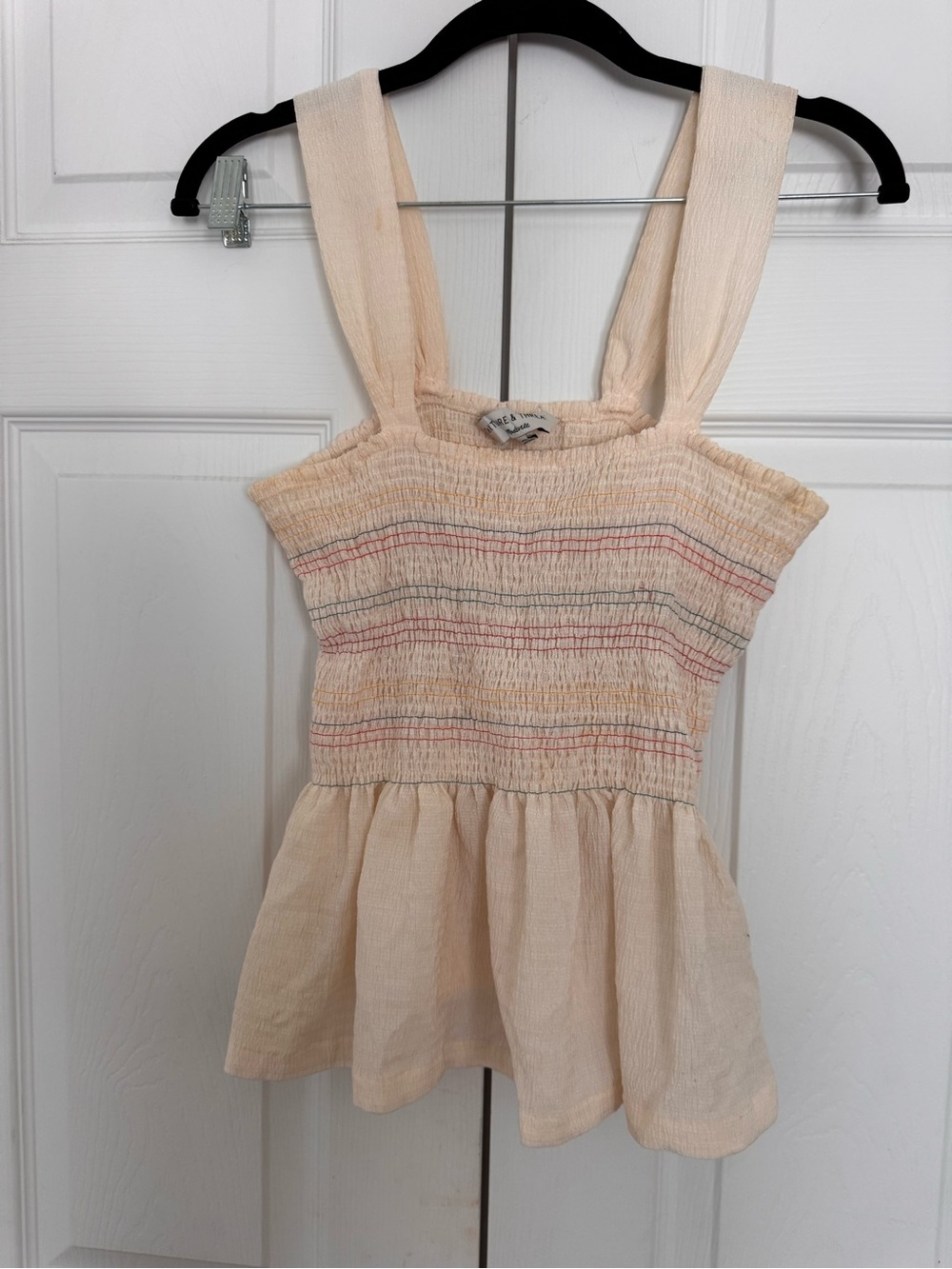 Madewell Smocked Striped Peplum Tank